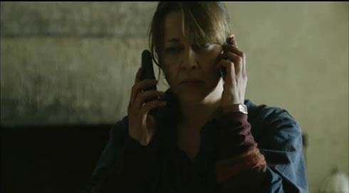 Gillian on two phones