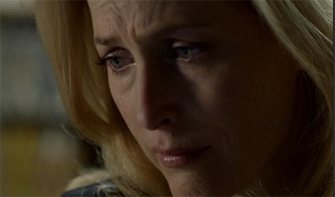 Gillian Anderson in tears