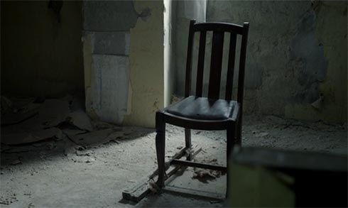A chair in the empty house