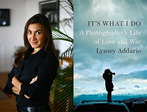 Lynsey Addario and the cover of her book