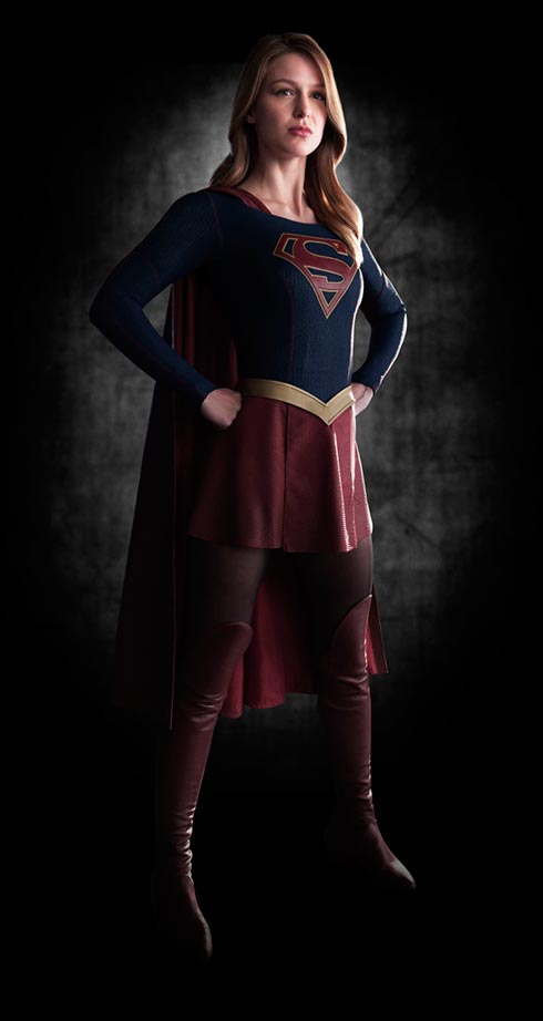 Melissa Benoist in the Supergirl costume.