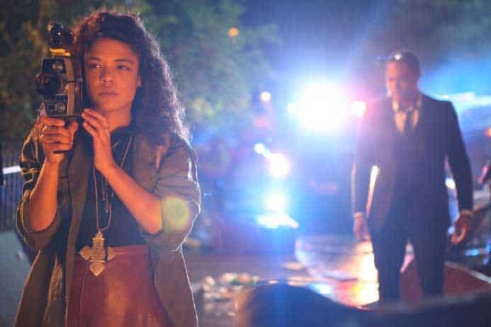Tessa Thompson and Brandon P Bell at a Halloween party gone wrong
