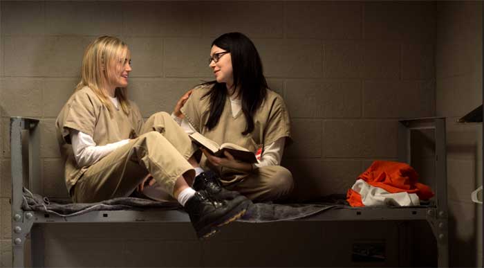 Taylor Schilling and Laura Prepon in Orange is the New Black
