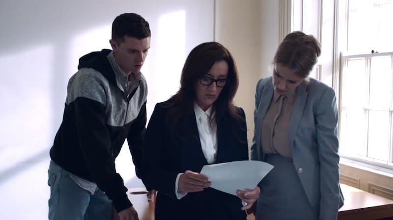 Emmet Byrne, Maria Doyle Kennedy, and Amy Huberman in Striking Out