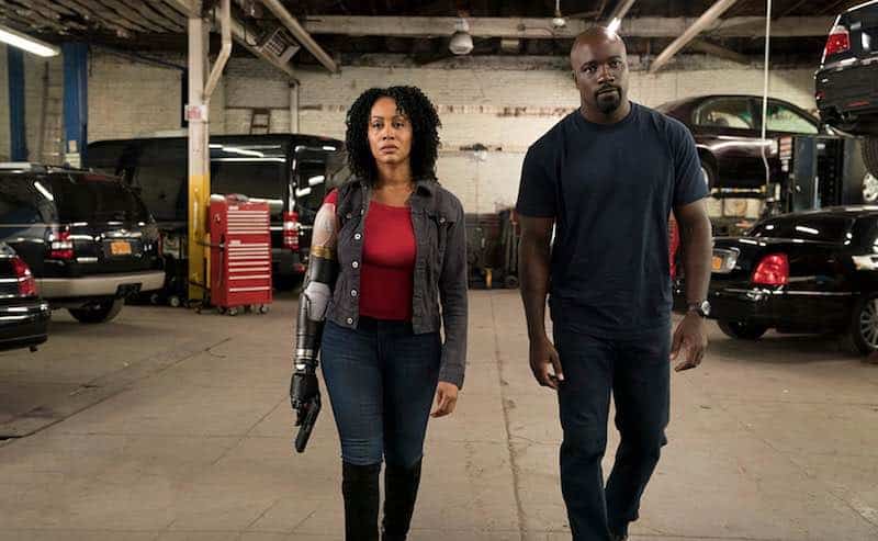 Simone Missick and Mike Colter in Luke Cage