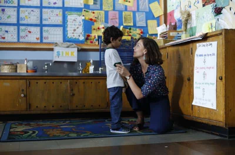 Maggie Gyllenhaal and Parker Sevak in The Kindergarten Teacher