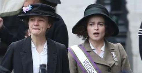 Carey Mulligan and Helena Bonham Carter in Suffragette