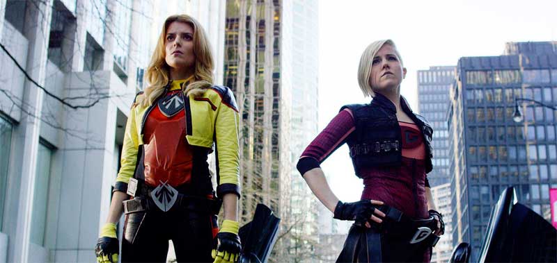 Grace Hilbig and Hannah Hart in Electra Woman and Dyna Girl