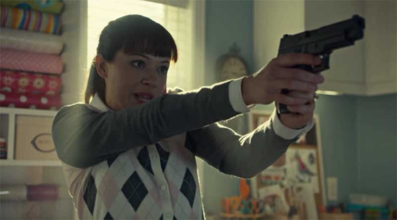 Tatiana Maslany as Allison learning to use a gun in Orphan Black