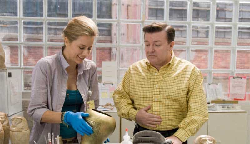 Téa Leoni and Ricky Gervais in Ghost Town
