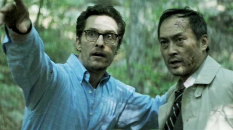 Matthew McConaughey and Ken Watanabe in The Sea of Trees