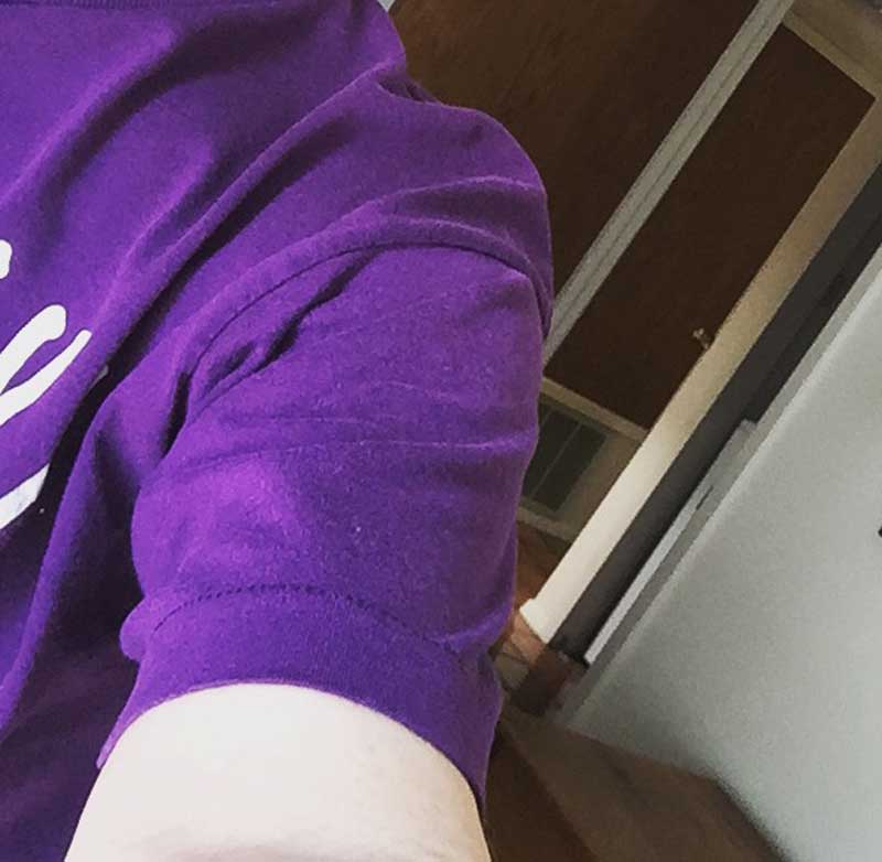 a bit of a purple tee shirt