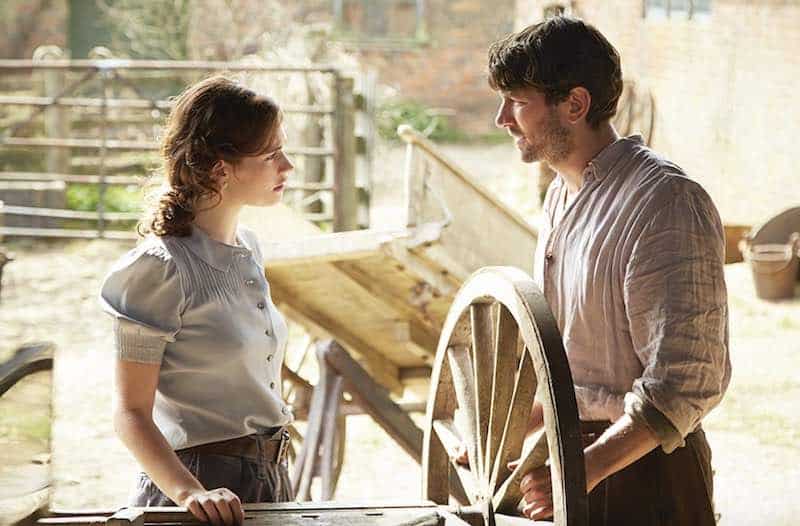 Michiel Huisman and Lily James in Guernsey