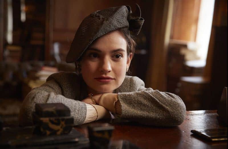 Lily James in The Guernsey Literary and Potato Peel Pie Society