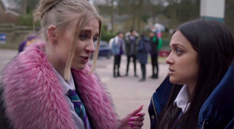Poppy Lee Friar and Amy-Leigh Hickman in Ackley Bridge
