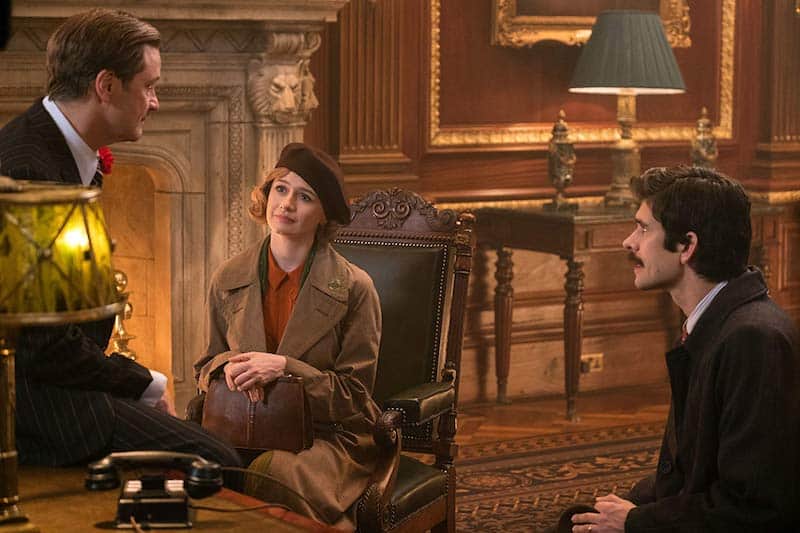 Colin Firth, Emily Mortimer, and Ben Whishaw in Mary Poppins Returns