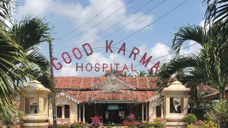 The hospital building in The Good Karma Hospital