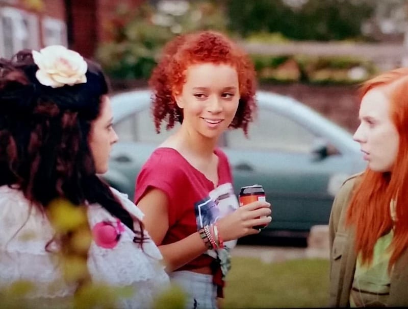 Helen Monks, Alexa Davies, and Erin Kellyman in Raised by Wolves