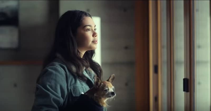 Auli'i Cravalho and the dog Billy in All Together Now
