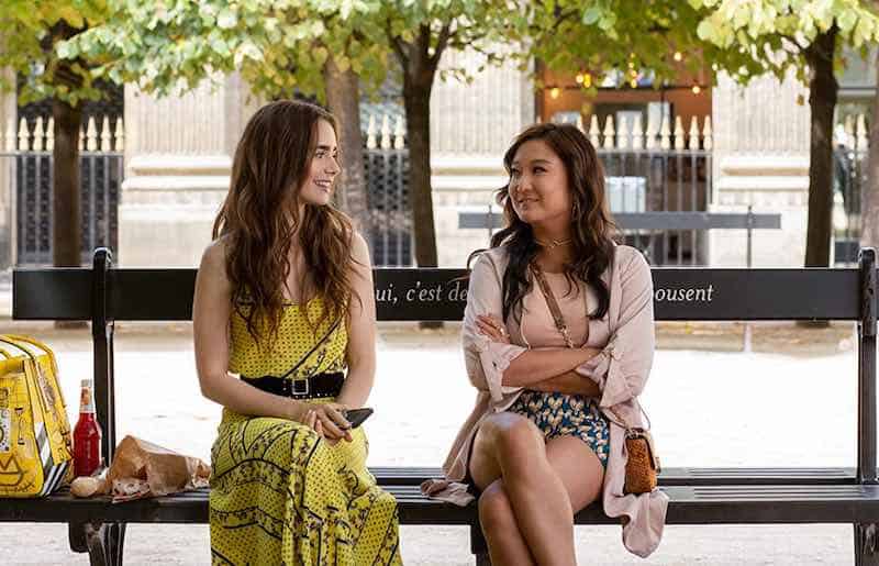 Lily Collins and Ashley Park in Emily in Paris