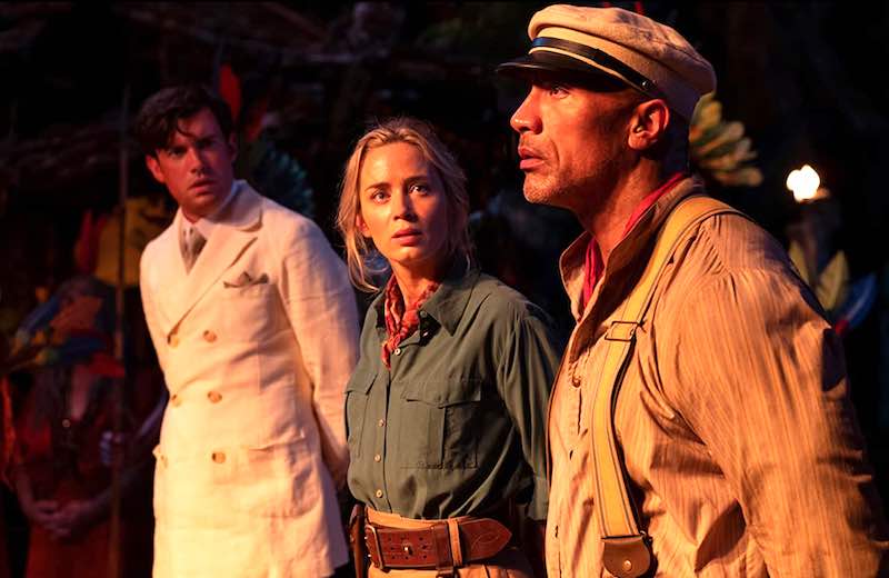 Dwayne Johnson, Emily Blunt, and Jack Whitehall in Jungle Cruise