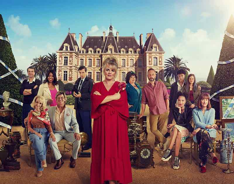 Robin Askwith, Sue Holderness, Aonghus Weber, Sally Lindsay, Paul Chuckle, Narayan David Hecter, Steve Edge, Sanchia McCormack, Sue Vincent, Margeaux Lampley, Alex Gaumond, Djinda Kane, and Alaïs Lawson in The Madame Blanc Mysteries