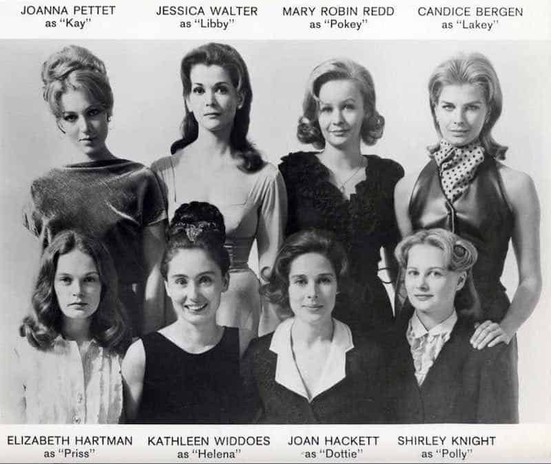 Candice Bergen, Shirley Knight, Joan Hackett, Elizabeth Hartman, Joanna Pettet, Mary-Robin Redd, Jessica Walter, and Kathleen Widdoes in The Group