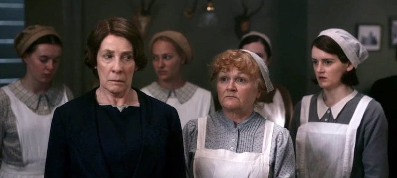 Phyllis Logan, Lesley Nicol, and Sophie McShera in Downton Abbey