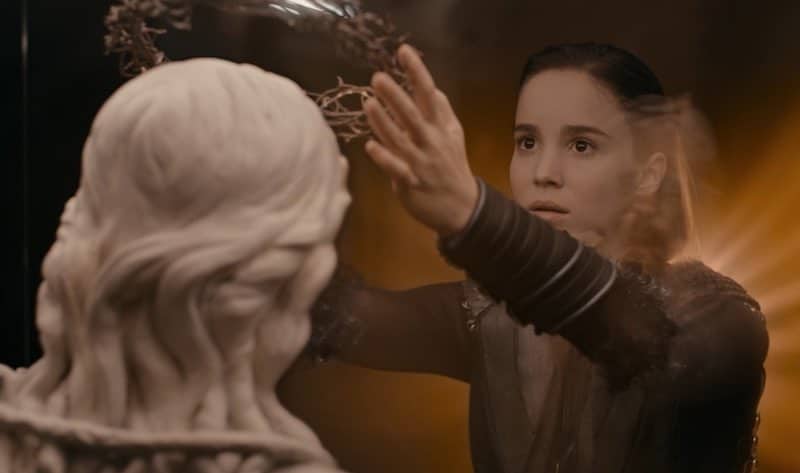 Alba Baptista in Warrior Nun steals the crown of thorns.