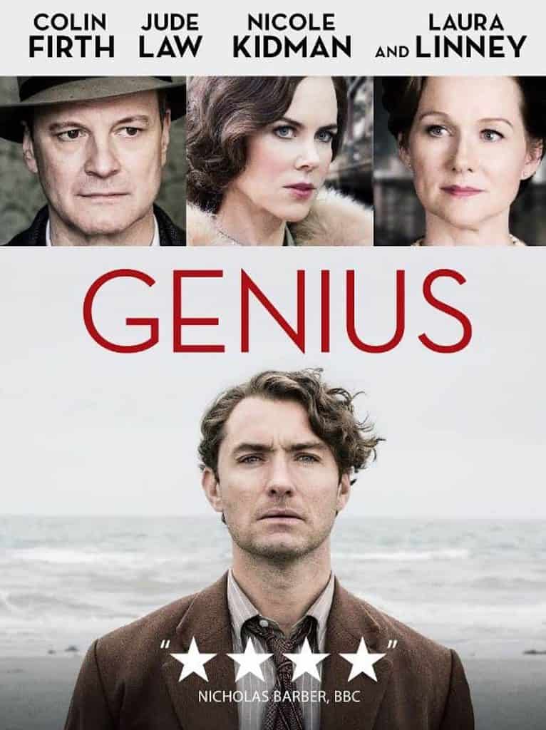 The poster for Genius features Colin Firth, Jude Law, Nicole Kidman and Laura Linney.