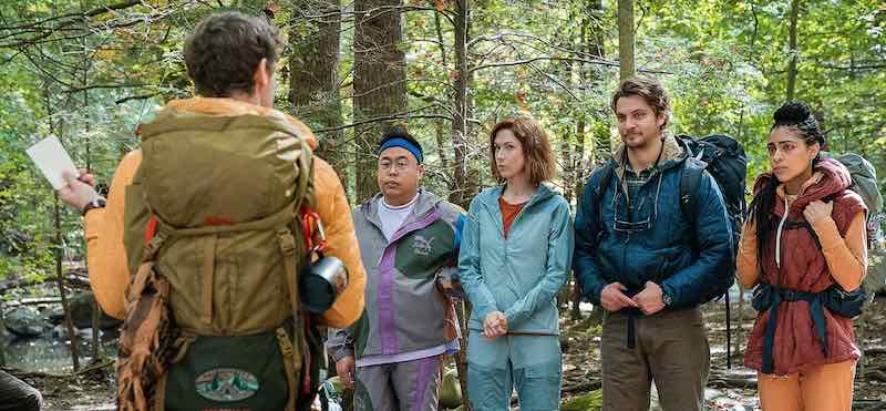 Luke Grimes, Ellie Kemper, Nico Santos, and Shayvawn Webster in Happiness for Beginners