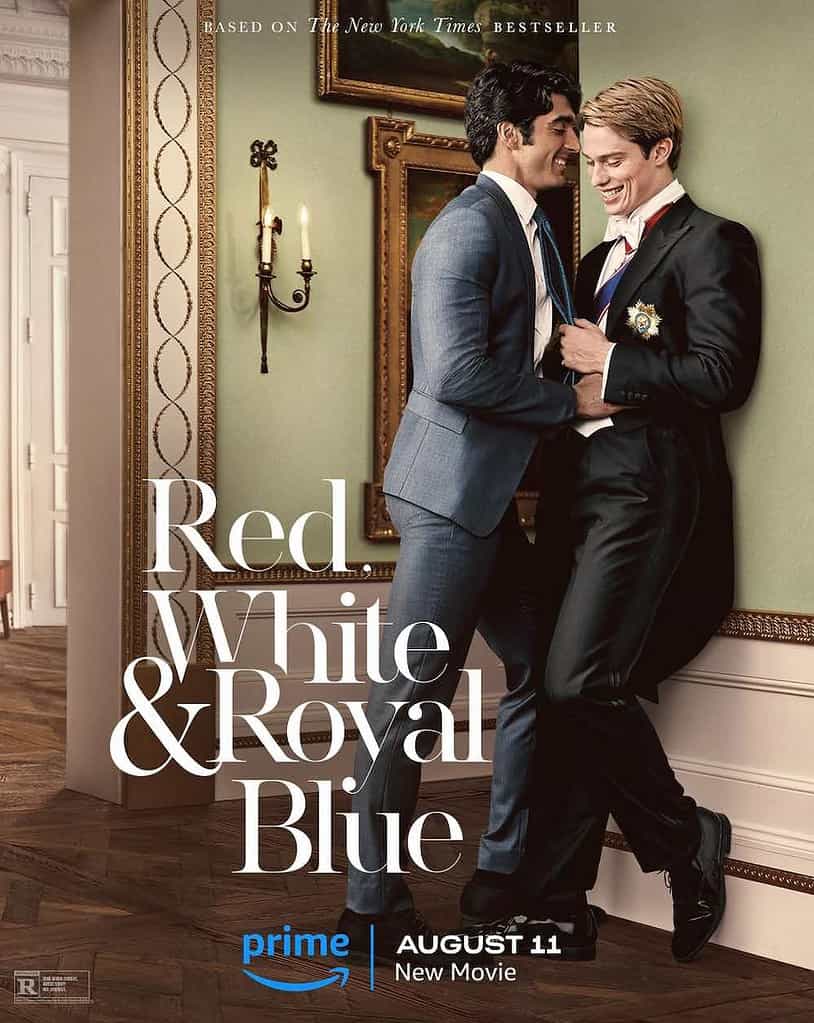 Poster for Red, White and Royal Blue featuring Taylor Zakhar Perez and Nicholas Galitzine